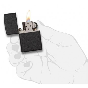 Зажигалка ZIPPO Classic с покрытием Black Crackle™, латунь/сталь, чёрная, матовая, 38x13x57 мм-1