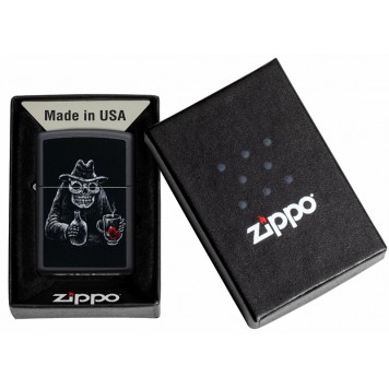 Зажигалка ZIPPO Bar Skull Design с покрытием Black Matte, латунь/сталь, чёрная, матовая, 38x13x57 мм-5
