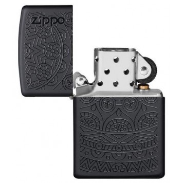 Зажигалка ZIPPO Tone on Tone Design с покрытием Black Matte, латунь/сталь, чёрная, 38x13x57 мм-4