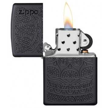 Зажигалка ZIPPO Tone on Tone Design с покрытием Black Matte, латунь/сталь, чёрная, 38x13x57 мм-1