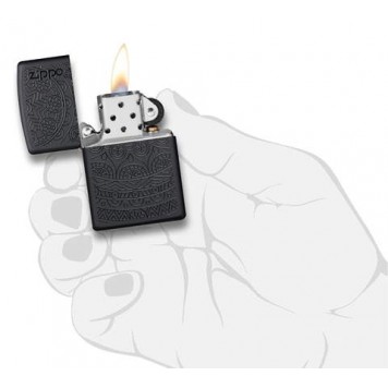 Зажигалка ZIPPO Tone on Tone Design с покрытием Black Matte, латунь/сталь, чёрная, 38x13x57 мм-2