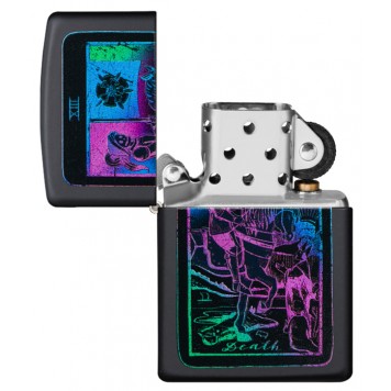 Зажигалка ZIPPO Tarot Card с покрытием Black Matte, латунь/сталь, чёрная, матовая, 38x13x57 мм-1
