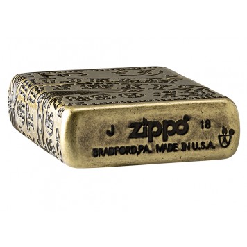 Зажигалка ZIPPO Armor™ с покрытием Antique Brass, латунь/сталь, медная, матовая, 38x13x57 мм-4