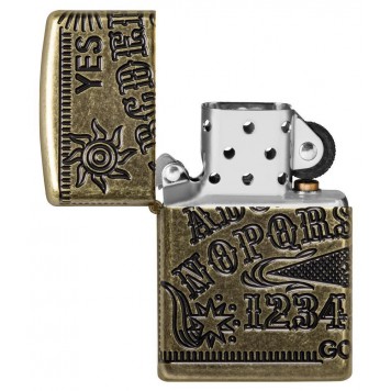 Зажигалка ZIPPO Armor™ с покрытием Antique Brass, латунь/сталь, медная, матовая, 38x13x57 мм-7