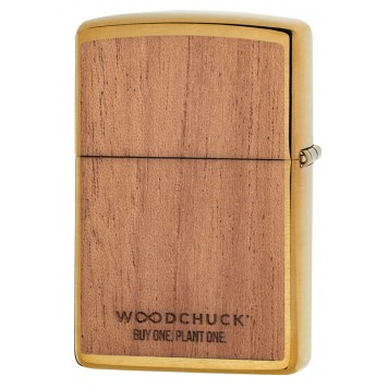 Зажигалка ZIPPO WOODCHUCK с покрытием Brushed Brass, латунь/сталь/, золотистая, матовая, 38x13x57 мм-1