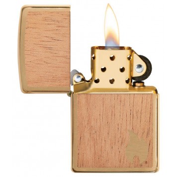 Зажигалка ZIPPO WOODCHUCK с покрытием Brushed Brass, латунь/сталь/, золотистая, матовая, 38x13x57 мм-2