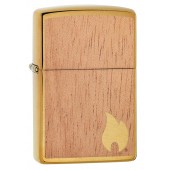 Зажигалка ZIPPO WOODCHUCK с покрытием Brushed Brass, латунь/сталь/, золотистая, матовая, 38x13x57 мм