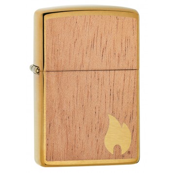 Зажигалка ZIPPO WOODCHUCK с покрытием Brushed Brass, латунь/сталь/, золотистая, матовая, 38x13x57 мм