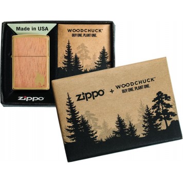 Зажигалка ZIPPO WOODCHUCK с покрытием Brushed Brass, латунь/сталь/, золотистая, матовая, 38x13x57 мм-5