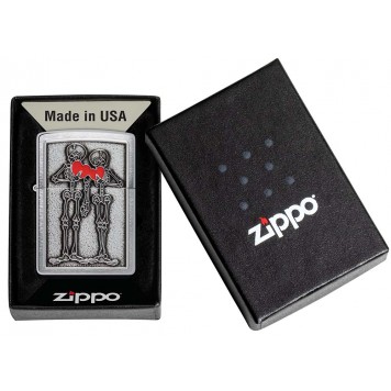 Зажигалка ZIPPO Couple Love с покрытием Brushed Chrome, латунь/сталь, серебристая, 36x13x57 мм-5