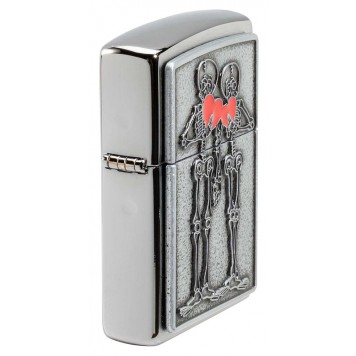 Зажигалка ZIPPO Couple Love с покрытием Brushed Chrome, латунь/сталь, серебристая, 36x13x57 мм-6