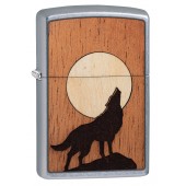 Зажигалка ZIPPO WOODCHUCK с покрытием Street Chrome™, латунь/сталь/дерево, серебристая, 38x13x57 мм