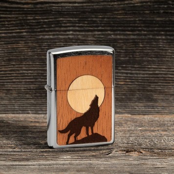 Зажигалка ZIPPO WOODCHUCK с покрытием Street Chrome™, латунь/сталь/дерево, серебристая, 38x13x57 мм-5