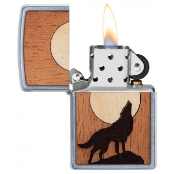 Зажигалка ZIPPO WOODCHUCK с покрытием Street Chrome™, латунь/сталь/дерево, серебристая, 38x13x57 мм-2