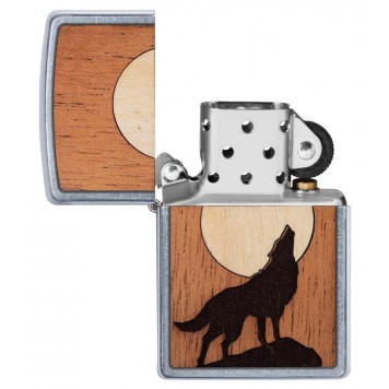 Зажигалка ZIPPO WOODCHUCK с покрытием Street Chrome™, латунь/сталь/дерево, серебристая, 38x13x57 мм-3