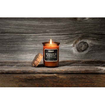 Ароматизированная свеча ZIPPO Whiskey & Tobacco, воск/хлопок/кора древесины/стекло, 70x100 мм-1
