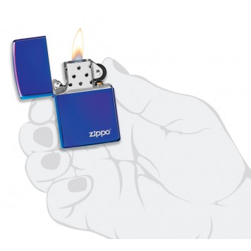 Зажигалка ZIPPO Classic с покрытием High Polish Indigo, латунь/сталь, синяя, глянцевая, 38x13x57 мм-6