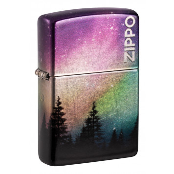 Зажигалка ZIPPO Colorful Sky с покрытием 540 Tumbled Chrome, латунь/сталь, разноцветная, 38x13x57 мм