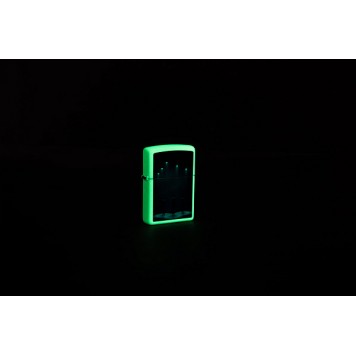 Зажигалка ZIPPO Aliens Design с покрытием Glow In The Dark Green, латунь/сталь, белая, 38x13x57 мм-5