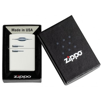 Зажигалка ZIPPO Retro Fridge Design с покрытием White Matte, латунь/сталь, серебристая, 38x13x57 мм-6
