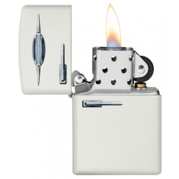 Зажигалка ZIPPO Retro Fridge Design с покрытием White Matte, латунь/сталь, серебристая, 38x13x57 мм-2