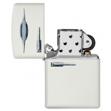 Зажигалка ZIPPO Retro Fridge Design с покрытием White Matte, латунь/сталь, серебристая, 38x13x57 мм-3