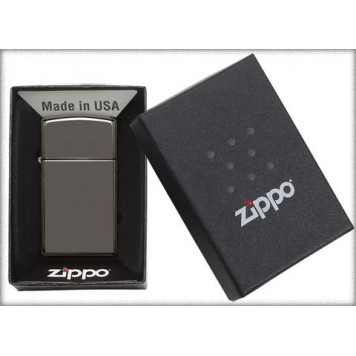 Зажигалка ZIPPO Slim® с покрытием Black Ice ®, латунь/сталь, чёрная, матовая, 29x10x60 мм-3