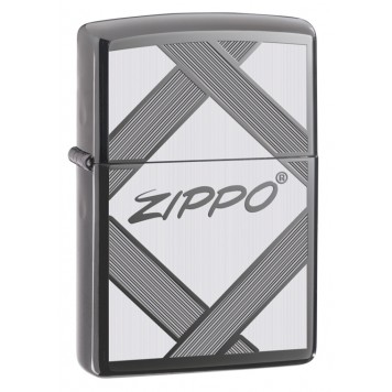 Зажигалка ZIPPO Classic с покрытием Black Ice ®, латунь/сталь, чёрная, глянцевая, 36x12x56 мм