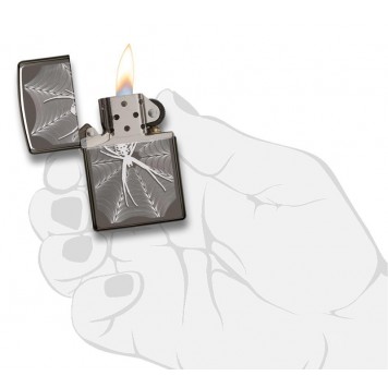 Зажигалка ZIPPO Classic с покрытием Black Ice®, латунь/сталь, чёрная, глянцевая, 38x13x57 мм-3