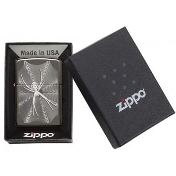 Зажигалка ZIPPO Classic с покрытием Black Ice®, латунь/сталь, чёрная, глянцевая, 38x13x57 мм-4