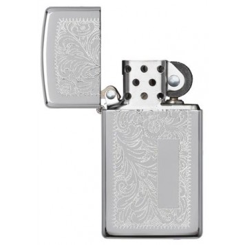 Зажигалка ZIPPO Slim® Venetian® с покрытием High Polish Chrome, латунь/сталь, 29x10x60 мм-2