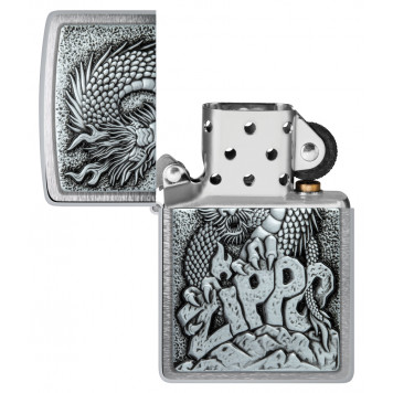 Зажигалка ZIPPO Classic с покрытием Brushed Chrome, латунь/сталь, серебристая, 38x13x57 мм-3