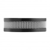 Кольцо ZIPPO Mesh Band Ring, чёрно-серебристое, с сетчатым орнаментом, сталь, диаметр 22,3 мм