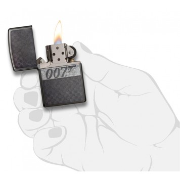 Зажигалка ZIPPO James Bond 007™ с покрытием Black Ice®, латунь/сталь, чёрная, глянцевая, 38x13x57 мм-5