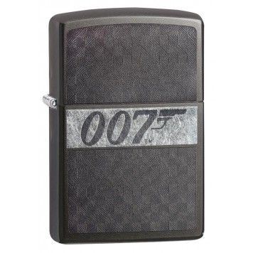 Зажигалка ZIPPO James Bond 007™ с покрытием Black Ice®, латунь/сталь, чёрная, глянцевая, 38x13x57 мм