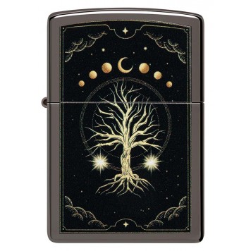 Зажигалка ZIPPO Mystic Nature Design с покрытием Black Ice®, латунь/сталь, черная, 38x13x57 мм-1