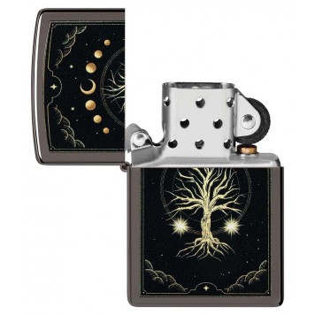 Зажигалка ZIPPO Mystic Nature Design с покрытием Black Ice®, латунь/сталь, черная, 38x13x57 мм-3