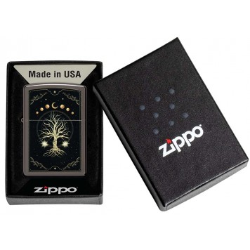 Зажигалка ZIPPO Mystic Nature Design с покрытием Black Ice®, латунь/сталь, черная, 38x13x57 мм-5