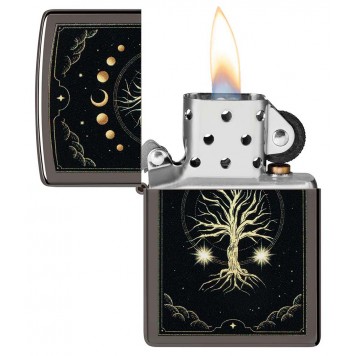 Зажигалка ZIPPO Mystic Nature Design с покрытием Black Ice®, латунь/сталь, черная, 38x13x57 мм-2