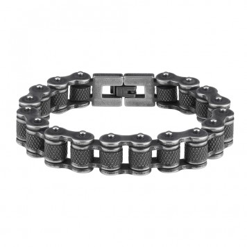 Браслет ZIPPO Bike Chain Bracelet, серый, нержавеющая сталь, 22 см-1