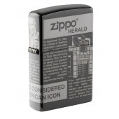 Зажигалка ZIPPO Classic с покрытием Black Ice®, латунь/сталь, чёрная, глянцевая, 38x13x57 мм