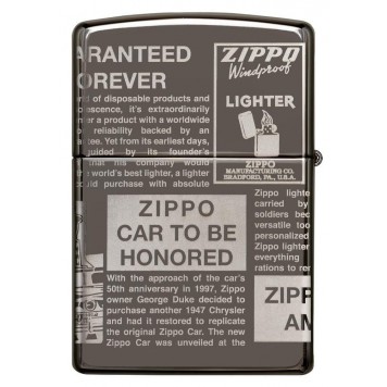 Зажигалка ZIPPO Classic с покрытием Black Ice®, латунь/сталь, чёрная, глянцевая, 38x13x57 мм-10