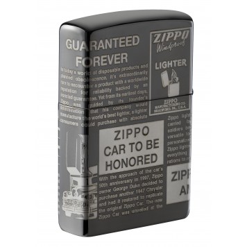 Зажигалка ZIPPO Classic с покрытием Black Ice®, латунь/сталь, чёрная, глянцевая, 38x13x57 мм-4