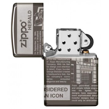 Зажигалка ZIPPO Classic с покрытием Black Ice®, латунь/сталь, чёрная, глянцевая, 38x13x57 мм-2