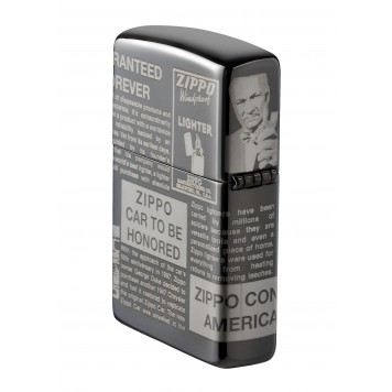 Зажигалка ZIPPO Classic с покрытием Black Ice®, латунь/сталь, чёрная, глянцевая, 38x13x57 мм-3