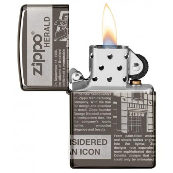 Зажигалка ZIPPO Classic с покрытием Black Ice®, латунь/сталь, чёрная, глянцевая, 38x13x57 мм-1