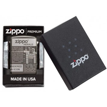 Зажигалка ZIPPO Classic с покрытием Black Ice®, латунь/сталь, чёрная, глянцевая, 38x13x57 мм-9