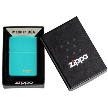 Зажигалка ZIPPO Classic с покрытием Flat Turquoise, латунь/сталь, бирюзовая, матовая, 38x13x57 мм-9