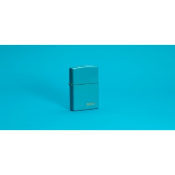 Зажигалка ZIPPO Classic с покрытием Flat Turquoise, латунь/сталь, бирюзовая, матовая, 38x13x57 мм-11