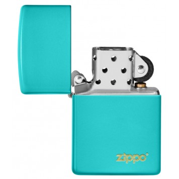 Зажигалка ZIPPO Classic с покрытием Flat Turquoise, латунь/сталь, бирюзовая, матовая, 38x13x57 мм-3
